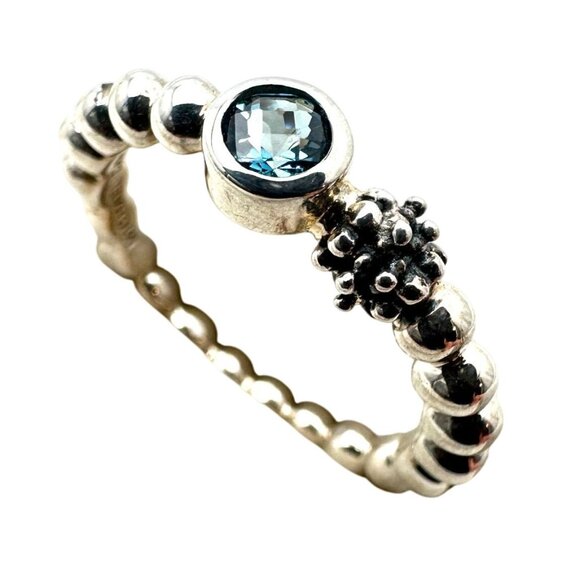 Michael Dawkins Blue Topaz Ring Band Sterling Silver Size 9 Stack - Picture 1 of 3